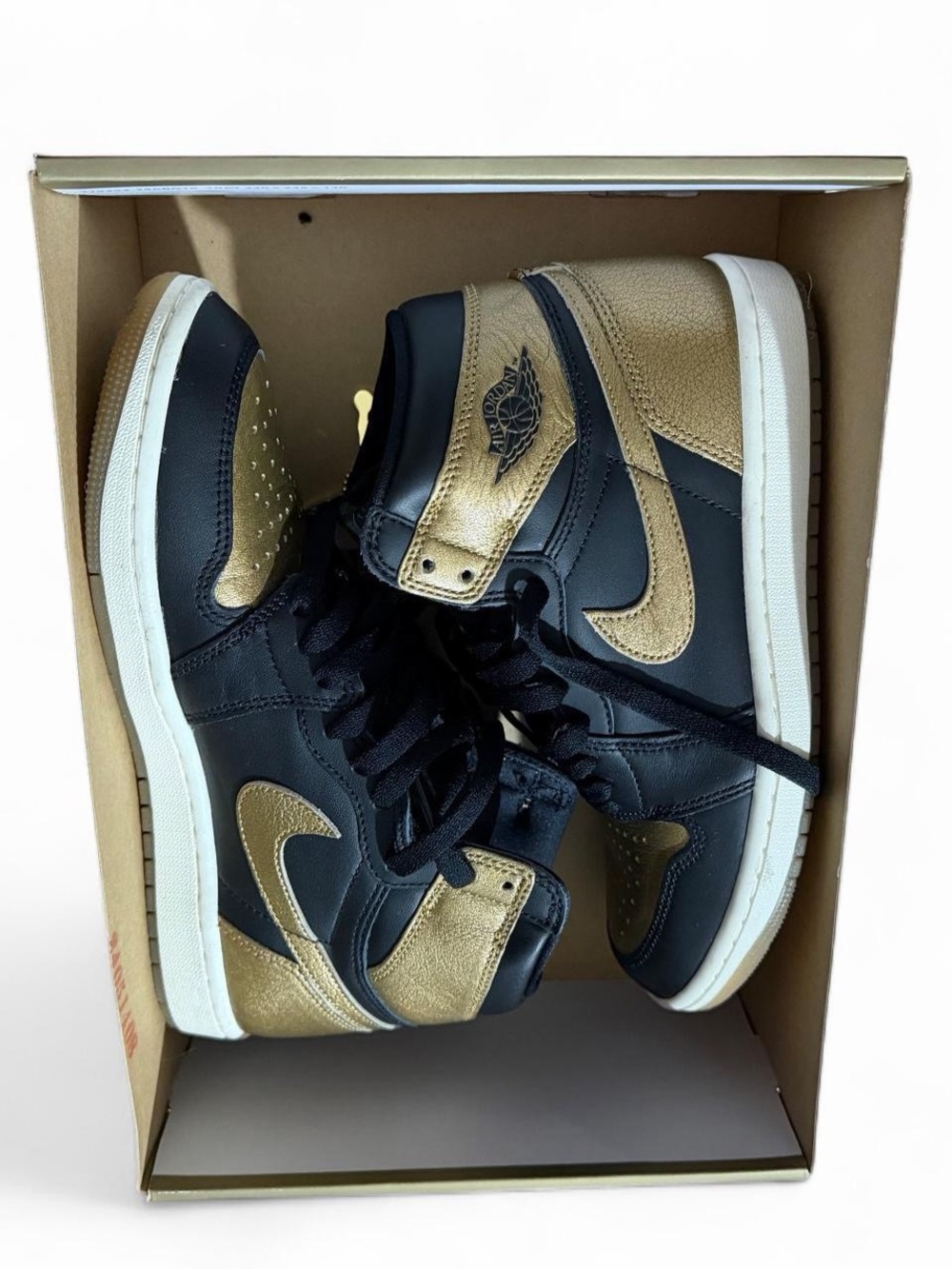 Nike Black & Metallic Gold High-Top Sneakers